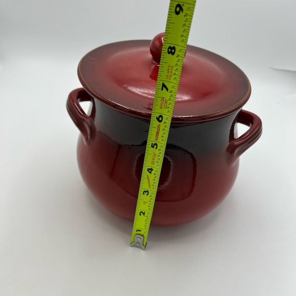 De Silva Fabrique En Italie Terracotta Bean Pot Cookware 2 1/2 Quarts Red Glazed - Picture 6 of 8